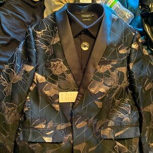 Men’s blazer suit jacket Black and gold